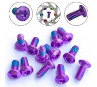 Niceminiwall 12-Pack M5×10mm Purple For T25 For Torx Disc Brake Bolts for - High-Carbon Steel, Compatible with Disc Brake Calipers and Water Bo
