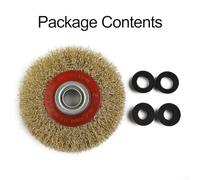 Niceminiwall 125mm Brass Plated Steel Wire Brush Wheel for Bench Grinder, Copper Coated Stainless Steel Wire with 0.3mm Bristles, 25mm Thickness, Max 6000 RPM, Suitable for