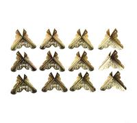 Niceminiwall 12Pcs Vintage Metal Box Corners with Screws, Decorative Triangle Rattan Carved Iron Corner Protectors for for Wooden Jewelry Boxes, Furniture Edges and Case Decor,(Gold)