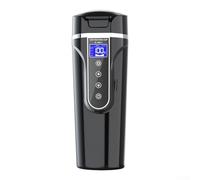 Niceminiwall 12V/24V 500ml Car Electric Kettle Stainless Steel Heating Travel Mug with Variable Control, Leakproof Portable Hot Water Boiler Cup Compatible with for Coffee,(Black)