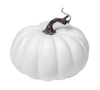 Niceminiwall 17cm Artificial Pumpkin with Natural Orange or White Finish, Perfect for Halloween Party Décor, Autumn Harvest Arrangements, Thanksgiving Table(White pumpkin)