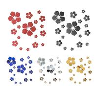 Niceminiwall 18 Pcs 3D Acrylic Mirror Floral Wall Stickers for Home Decor, Gold Silver Black Red Blue, Large Medium Small Flowers, Living Room Bedroom TV(silver)