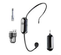 Niceminiwall 2.4G Flexible Wireless Microphone, 19.5x6x2.5cm Black Detachable Headband Mic, Auto Power-Off Long For Teaching Speech