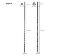 Niceminiwall 2-Piece 300mm Long Masonry Concrete Drill Bits with Triangle Shank for Drills, 6mm and 8mm Diameter, Suitable for Light Concrete, Limestone and