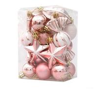 Niceminiwall 20/29 Pcs Christmas Tree Decor - Baubles Ball Ornaments Decorative - Shatterproof Baubles Hanging Decor - For Xmas Tree Holiday Wedding Rose Gold(C)