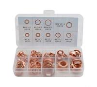 Niceminiwall 200 Pcs Copper Diesel Injector Seal Washer Set M5-M14 Multi-Size Assortment Kit for Car Engine Marine Generator Plant Machinery Equipment