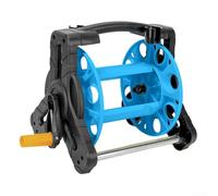Niceminiwall 20m Garden Pipe Winding Reel and Storage Device with Wall Mount Option for 10-40m 4-Point Flat Water Hose, Blue or Yellow Plastic and Steel Construction(Blue)