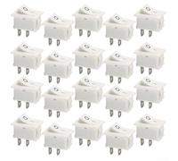 Niceminiwall 20Pcs 12V Toggle Switch Set, 2 Pin Mini Rocker On/Off Switches for Car, Truck, Boat, RV or Home Electrical Projects, Lasting ABS Construction for Reliable(White)