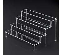 Niceminiwall 25 Layer Clear Acrylic Display Stand,Thickened Board, Acrylic Retail Riser for Figures, Cupcake, Dessert, Perfume, Nail Polish, Condiment(4 layers 50cm)