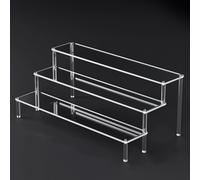 Niceminiwall 25 Layer Clear Acrylic Display Stand,Thickened Board, Acrylic Retail Riser for Figures, Cupcake, Dessert, Perfume, Nail Polish, Condiment(3 layers 50cm)