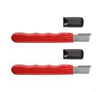 Niceminiwall 2pcs Garden Shear and Scissors Sharpener with Protective Lid, Alloy Steel Pruning Tool Sharpening Stone for Axes and Blades, Pocket Size 128mm(Red)