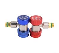 Niceminiwall 2PCS R134A Quick Connector Adapter Coupler with 1/4 SAE Male Flare Fitting for Automotive AC Manifold Gauge Set, High and Low Pressure for HVAC System Compatible,