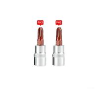 Niceminiwall 2PCS Socket Drive Wrench Screwdriver Bit Set, /4 Inch Hex Shank PH1 PH2 PH3 and PZ1 PZ2 PZ3 Chrome Vanadium Steel Cross Head Bits for for Electrician Mechanic(PH3)