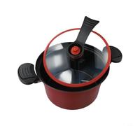 Niceminiwall 3.5L Pressure Slow Cooker Non-Multi-Purpose Kitchen Pot for for Stewing Steaming and Soups, Open Flame Safe Cookware with Lasting Coating, Suitable for(Red SS304 24cm)