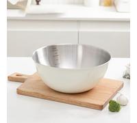 Niceminiwall 304 Stainless Steel Salad Mixing Bowl Set with Diversion Nozzle, White Kitchen Basin for Baking, Dough Preparation, Vegetable Washing and Serving, Long Lasting and(28CM)