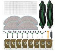 Niceminiwall 32-Pack Robot Vacuum Replacement Parts Accessories Set for for 2 Q0520, Including Multi-Superficies Rubber Brushes, High-Efficiency, Edge Sweeping