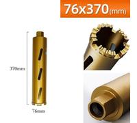 Niceminiwall 370mm M22 Concrete Core Drill Bit for Dry and Wet Drilling with Hammer Perforator, Compatible with Manual and Fixed-Core Drilling Machines, for Ideal for Concrete,(76mm)