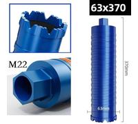 Niceminiwall 370mm M22 Concrete Core Drill Bit for Dry and Wet Drilling with Hammer Perforator Hole Opener, Compatible with Manual and Fixed-Core Drilling Machines(63mm)