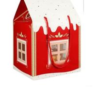 Niceminiwall 3D Christmas Wonderland Cottage Present Boxes For Seasonal Treats, Made With Material And Fold Line Design For Ease Of Assembly(red)