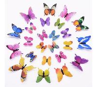 Niceminiwall 3D Luminous Butterfly Sticker Set for Bedroom, Living Room, Study - Glow in the Dark PVC Decals with 11cm, 8cm, 6cm Sizes (12-Pack) For Home & Garden(1)