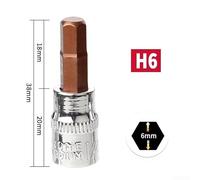 Niceminiwall /4 Inch Drive Hex Bit Socket Set with H3 H4 H5 H6 H7 H8 Sizes, Chrome Vanadium Steel Construction for Professional Tools and Home Workshop Use(H6)