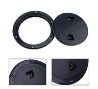 Niceminiwall 4 Inch Marine Inspection Deck Plate Screw Out Hatch Cover Black ABS Plastic Anti-Corrosive O-for Ring Sealed Non-Slip Boat Yacht RV Access Hatch Round Waterproof
