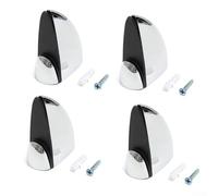 Niceminiwall 4 Pcs Polished Chrome Glass Shelf Support Brackets, Adjustable Zinc Alloy Clamp Holders with Rubber Pads, Fits 3-15 mm Thick Glass for for Bathroom or Kitchen