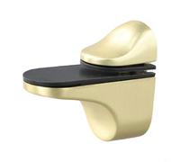 Niceminiwall 4 Pcs Wall Mounted Glass Shelf Brackets, Heavy Duty Zinc Alloy Display Support Clamps with Adjustable Grip for Bathroom Kitchen Organizer(Gold)