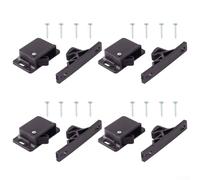 Niceminiwall 4 Sets RV Cabinet Latch Drawer Grabber Catch Safety Proof Latch ABS Material Black Side Mounted Easy Installation for RV Trailer Camper Office Home