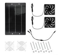 Niceminiwall 40W Solar Powered Ventilation Kit with Dual Exhaust Fans and Monocrystalline Solar Panel, IP65 Waterproof Cooling System for for Greenhouse, Pet House, Shed, RV,
