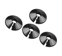 Niceminiwall 4pcs 15mm Radiator Pipe Collar Covers, Chrome Electroplated Finish, 46mm Outer Diameter, Fits 14-16mm Pipes, Easy Snap-On Installation for for Heating, Water, Gas(Black)