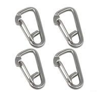 Niceminiwall 4Pcs Marine Wire Rope Hook Spring Hooks Stainless Steel - Quick-Release Spring Latch - Multifunctional Rope Clip - For Mountaineering/Outdoor Tasks(M 10)