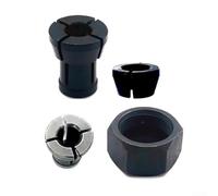 Niceminiwall 4pcs Router Collet Set 6.35mm 6mm 8mm Steel Chuck Compatible with RP0900K RT0701C M361 3608B RT0702C RT0700CX2, Long Lasting Replacement Accessory for