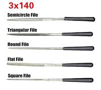 Niceminiwall 5-Piece 3x140mm Needle File Set with Flat Triangle Round Shapes for Wood Metal Glass Tile and Stone Grinding in Hard to Reach Areas