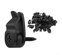 Niceminiwall 50 Pack Metal String Light Clips Outdoor Weatherproof Screw Mount Hooks for Garden Patio Backyard Indoor Decorations All Weather Light Hangers (black)
