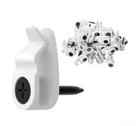 Niceminiwall 50 Pack Metal String Light Clips Outdoor Weatherproof Screw Mount Hooks for Garden Patio Backyard Indoor Decorations All Weather Light Hangers (white)