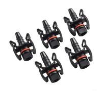 Niceminiwall 5Pcs Car Expansion Tank Water Hose Straight Connectors Set, Lasting Black ABS Plastic Joiners Compatible with for Coolant Return Line, Waterproof and High