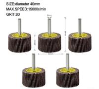 Niceminiwall 5pcs Sanding Flap Wheel Discs 16-40mm 80 Grit Emery Cloth Abrasive Grinding Wheels with 6mm Shank for for Rotary Tool Attachments, Metal, Wood, Furniture, Craft(40mm)