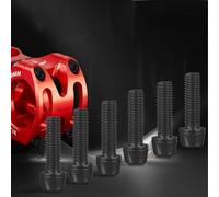 Niceminiwall 6-Pack -Plated Stainless Steel Stem Screws, M5 x 18mm, for Mountain & Road Bikes - Colored (Red/Purple/Green/Blue/Black/Gold)(BLACK)