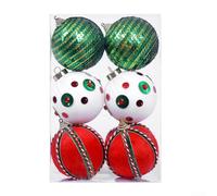 Niceminiwall 6 Pcs Christmas Polka Dot Pressure Ball Ornaments With Velvet Foam, Designed To Enhance Christmas Parties And Celebratory Settings(Red and Green)