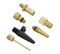 Niceminiwall 6-Piece Air Valve Adapter Set with British Copper Nozzle, /-to-British Conversion Needles for Football, Basketball, Volleyball
