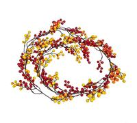 Niceminiwall 6FT Artificial Red Berry Garland | Christmas Artificial Red Berry Garland Hanging Vines | Burgundy Red Berry Hanging Garland | Halloween Berry Vine(Red)