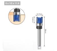 Niceminiwall 6mm Shank Top Bearing Flush Trim Router Bit for Woodworking and Trimming, Cemented Carbide Milling, Fits Hardwood, Particleboard, Acrylic, Various Size(1#)