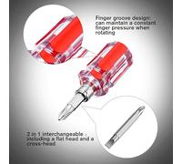 Niceminiwall 6Pcs Mini Screwdriver Set with 2-in-1 Interchangeable Handle, Flat Head and Cross-Head for Repair Tools