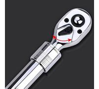 Niceminiwall 72-Tooth Telescopic Socket Ratchet Wrench with Adjustable Head and Quick Release for 6.3mm/10mm/12.5mm Drive Sizes, High-Carbon Steel Construction, Forward and(6.3mm)