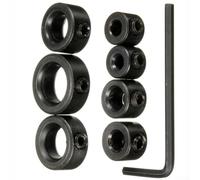 Niceminiwall 7Pics 3-12mm High-Carbon Steel Drill Bit Depth Stop Collar Ring Positioner with Hex Wrench for Precise Hole Drilling in Woodworking and Metalworking