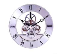Niceminiwall 86mm diameter metal see-through clock core, gear movement, suitable for crystal inlaid clock core(silver)