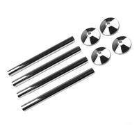 Niceminiwall 8pc Radiator Pipe Covers and Collars Set 15mm Chrome Effect Plastic Sleeves for Home Heating System Bathroom and Living Room Pipe Concealment(Chrome)