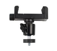 Niceminiwall Adjustable Camera Mounting Bracket with Large Clip and Punch-Installation, 360° Swivel Wall Mount Compatible with Cameras Using 6mm Screw Hole, Indoor or(Black)