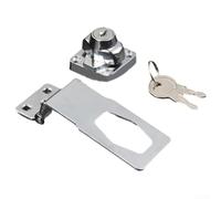 Niceminiwall Alloy Hasp and Staple Lock with Key for Cabinet Door Drawer Locker Shed Tool Box Pet Door Security 2.5"/3"/4" Size Integrated Knob Locking Mechanism(3inch)